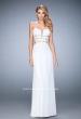 Picture of: Long Prom Gown with Strappy Waistline and Back in White, Style: 22465, Detail Picture 3