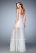 Picture of: Polka Dot Jumper with Long Chiffon Overskirt and Bow in White, Style: 22484, Back Picture