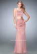 Picture of: Two Piece Jersey Prom Dress with Ruched Skirt and Pearls in Pink, Style: 22498, Main Picture