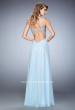 Picture of: Long Chiffon Prom Dress with Sheer Straps and Back in Blue Style: 22499, Back Picture