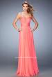 Picture of: Embellished Lace Applique Chiffon Prom Dress in Orange, Style: 22503, Back Picture