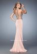 Picture of: Two Piece Studded Prom Dress with Mock Neck in Pink, Style: 22518, Back Picture