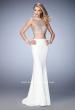 Picture of: Two Piece Studded Prom Dress with Mock Neck in White, Style: 22518, Detail Picture 1