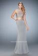 Picture of: Two Piece Studded Prom Dress with Mock Neck in Silver, Style: 22518, Detail Picture 3