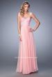 Picture of: Long Chiffon Prom Dress with Crystal Rhinestones in Pink, Style: 22524, Main Picture