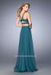 Picture of: Two Piece Prom Dress with Chiffon Skirt and Satin Top in Green, Style: 22555, Back Picture