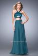 Picture of: Two Piece Prom Dress with Chiffon Skirt and Satin Top in Green, Style: 22555, Detail Picture 1