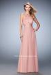 Picture of: Two Piece Prom Dress with Chiffon Skirt and Satin Top in Pink, Style: 22555, Detail Picture 2