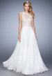 Picture of: Chiffon Prom Gown with Leaf Embroidery in White, Style: 22586, Detail Picture 2