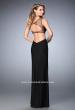 Picture of: Embellished Jersey Prom Dress with Cut Out Neckline in Black, Style: 22600, Back Picture