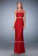 Picture of: Embellished Jersey Prom Dress with Cut Out Neckline in Red, Style: 22600, Detail Picture 1