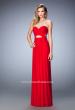 Picture of: Stoned Net Prom Gown with Side Cut Outs in Red, Style: 22624, Main Picture