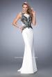 Picture of: Jersey Prom Dress with Train and Keyhole Back in White, Style: 22654, Main Picture