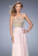 Picture of: Metallic Embroidered Chiffon Prom Dress in Pink, Style: 22674, Main Picture