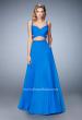 Picture of: Two Piece Attached Chiffon Prom Dress with Cut Outs in Blue, Style: 22718, Detail Picture 1