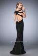 Picture of: Off the Shoulder Dress with Cut Outs and Open Back in Black, Style: 22728, Main Picture