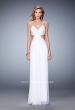 Picture of: Long Prom Gown with Open Back and Stud Detail in White, Style: 22729, Detail Picture 2
