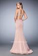 Picture of: Long Jersey Gown with Beading and Mermaid Skirt in Pink, Style: 22767, Back Picture