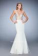 Picture of: Long Jersey Gown with Beading and Mermaid Skirt in White, Style: 22767, Detail Picture 2