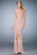 Picture of: Jersey Prom Dress with Satin Panels and Sheer Detail in Pink, Style: 22770, Detail Picture 1