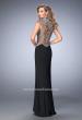 Picture of: Long Embellished Prom Dress with Side Leg Slit in Black, Style: 22776, Back Picture