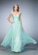 Picture of: Multicolored Floral Lace Embellished Long Prom Dress in Green, Style: 22804, Main Picture