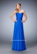 Picture of: Gathered Chiffon Prom Gown with Sweetheart Neck in Blue, Style: 22815, Main Picture