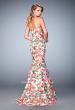Picture of: Long Floral Printed Prom Dress with Sweetheart Neck in Print, Style: 22820, Back Picture
