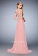 Picture of: Chiffon Gown with Beaded and Lace Bodice and Train in Pink, Style: 22824, Back Picture