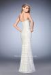 Picture of: Strapless Lace Dress with Gold Shimmer Lining in White, Style: 22841, Back Picture