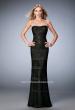 Picture of: Strapless Lace Dress with Gold Shimmer Lining in Black, Style: 22841, Detail Picture 1