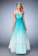 Picture of: Long Ombre Chiffon Gown with Gathered Bodice in Blue, Style: 22880, Main Picture