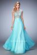 Picture of: Embellished Prom Dress with Sheer Bodice in Blue, Style: 22885, Main Picture