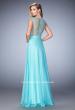 Picture of: Embellished Prom Dress with Sheer Bodice in Blue, Style: 22885, Back Picture