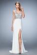 Picture of: Embellished Dress with Open Back and Train in White, Style: 22888, Detail Picture 1