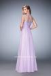 Picture of: Long Prom Gown with Crystals and Beads in Purple, Style: 22890, Back Picture