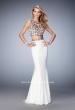 Picture of: Two Piece Prom Dress with Cap Sleeves and Beading in White, Style: 22891, Main Picture