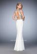 Picture of: Two Piece Prom Dress with Cap Sleeves and Beading in White, Style: 22891, Back Picture