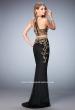 Picture of: Fully Embellished Two Piece Dress with Sheer Back in Black, Style: 22898, Back Picture