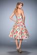 Picture of: Floral Tea Length Dress with Sweetheart Neckline in Print, Style: 22903, Back Picture