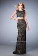 Picture of: Two Piece Tulle Gown with Scalloped Hem and Beading in Black, Style: 22927, Main Picture