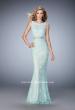 Picture of: Mock Neck Two Piece Dress with Sheer Detailing in Blue, Style: 22928, Main Picture
