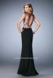 Picture of: Long Lace Prom Gown with Keyhole Back in Black, Style: 22935, Back Picture