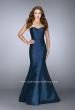 Picture of: Strapless Mermaid Prom Dress with Beaded Belt in Blue, Style: 22963, Main Picture