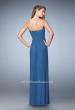 Picture of: Evening Gown with Pleated Bodice and Shawl in Blue, Style: 23023, Back Picture