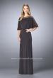 Picture of: Sheer Beaded Evening Dress with Faux Cape in Silver, Style: 23113, Detail Picture 1