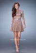 Picture of: Long Sleeve Short Sequin Homecoming Dress in Gold, Style: 23321, Detail Picture 1