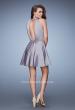Picture of: Short Jersey Dress with Keyhole and Rhinestones in Silver, Style: 23365, Back Picture
