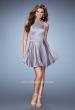 Picture of: Short Jersey Dress with Keyhole and Rhinestones in Silver, Style: 23365, Detail Picture 1