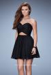 Picture of: Short Cap Sleeves Lace Dress with Flared Skirt in Black, Style: 23367, Main Picture